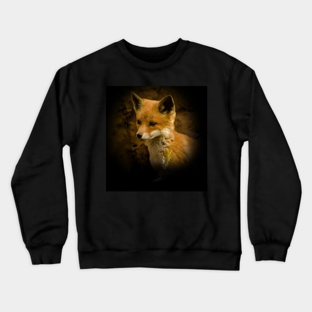 Red fox cub Crewneck Sweatshirt by Guardi